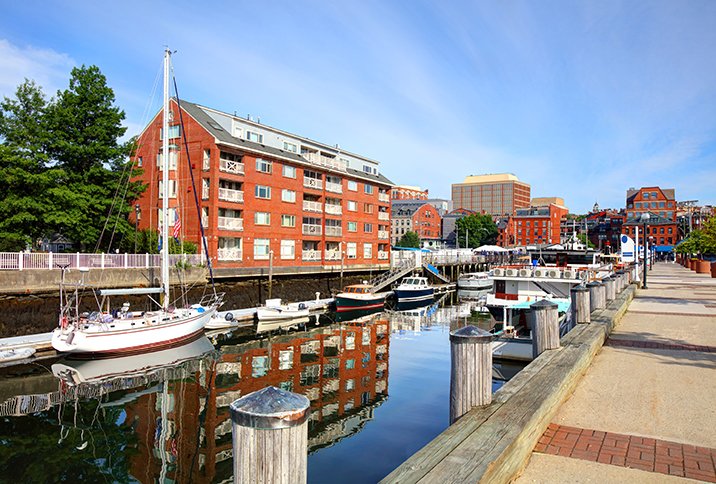 View of the canal in Portland, Maine