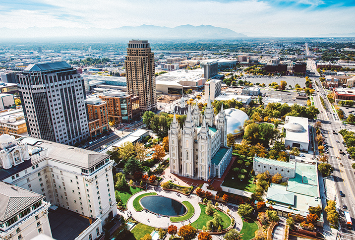 Aerial view of Salt Lake City, UT