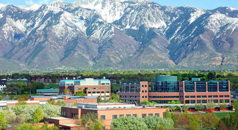 Mountain and downtown view of Sandy UT
