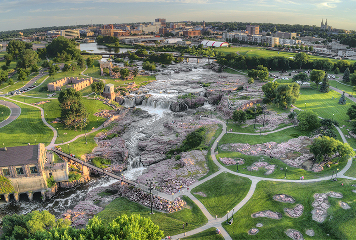 Summer Aerial View of Sioux Falls, SD