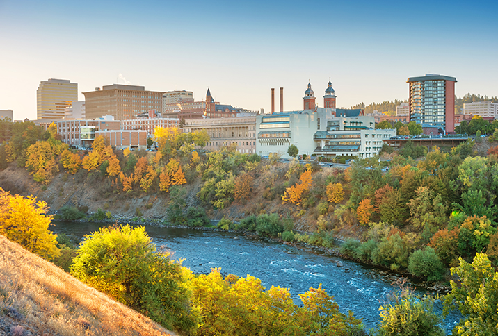 Downtown Spokane Washington skyline