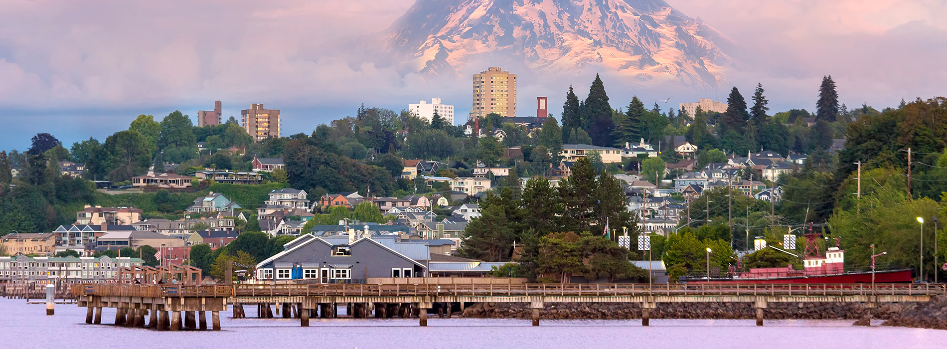 Mount Rainier over Tacoma, Washington