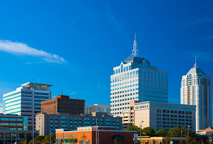 Virginia Beach town center skyline