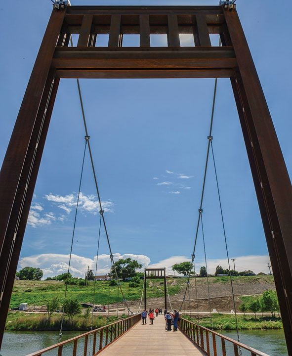 New pedestrian bridge over the Arkansas River in Pueblo, CO