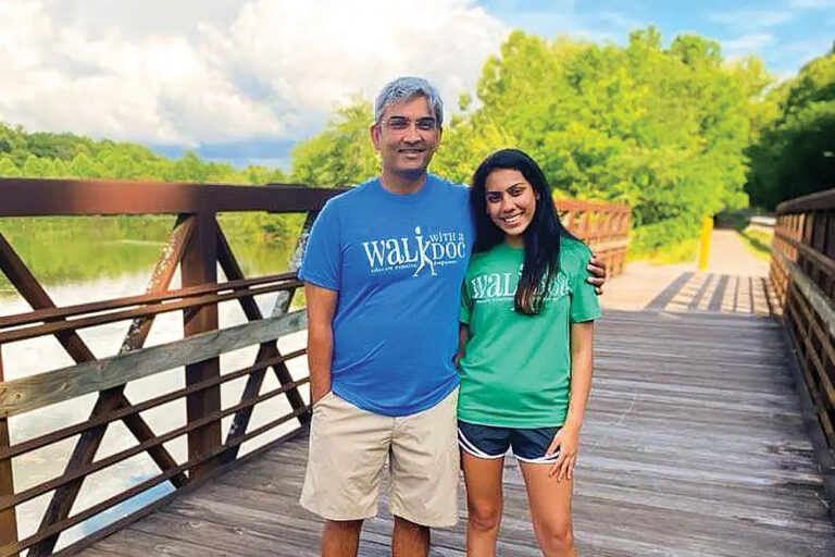 Dr. Milan Sheth and his daughter, Riya, in Oak Ridge, TN