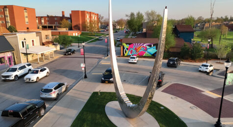 Echo sculpture in Marshalltown, IA