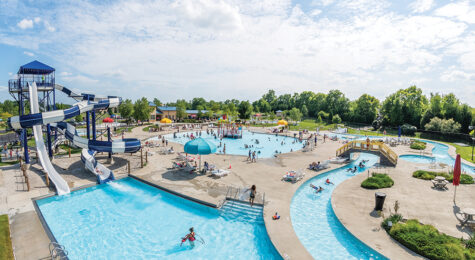 Aerial shot of the pool in Huber Heights, which is This suburb of Dayton was the largest-growing city in the region according to the 2020 census, increasing in population by 14% over the previous decade.