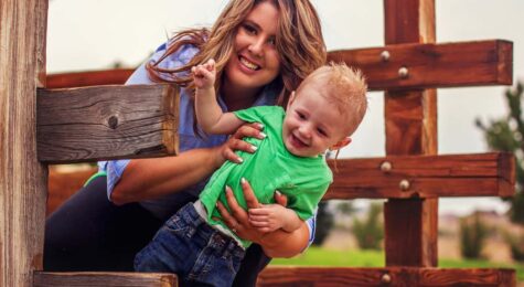 Family playing at San Rafael Park in Reno, NV