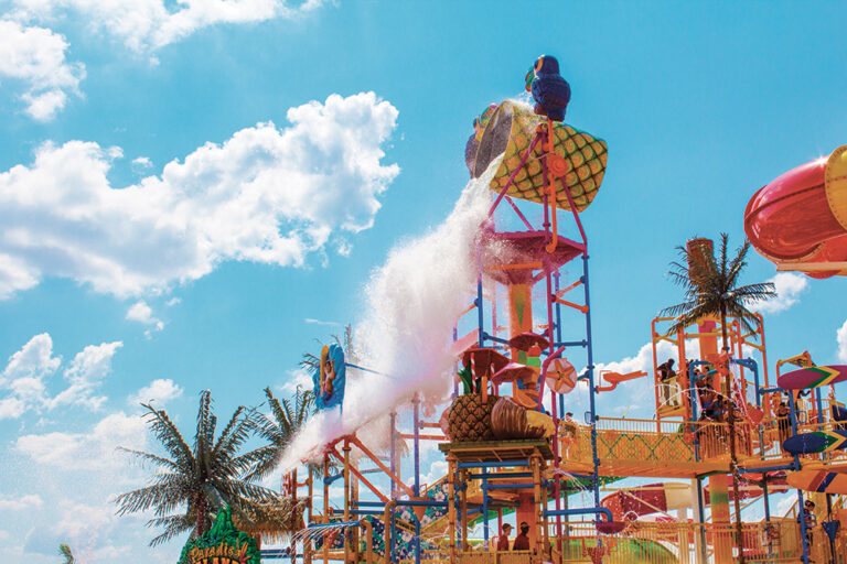 Paradise Island Bucket Splash at Rigby's Water World in the Robins Region of Georgia.