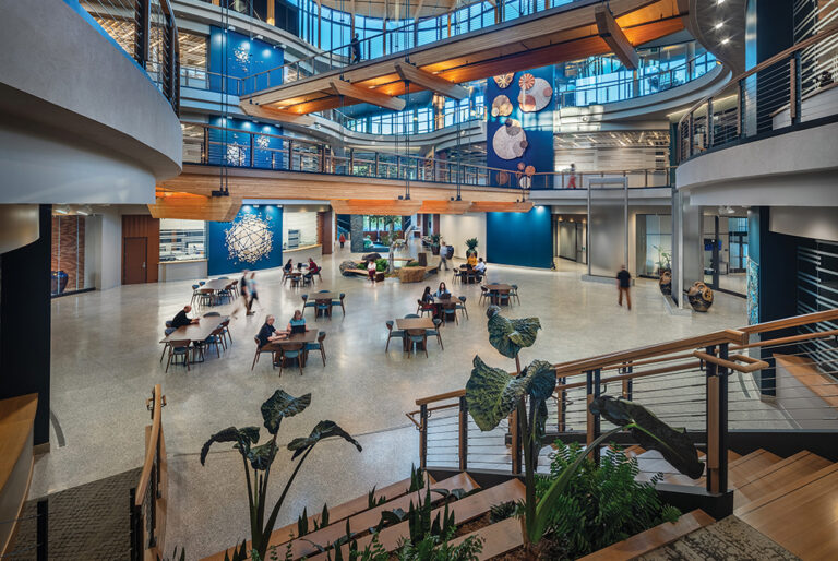 Interior shot of the Promega Corp.’s Kornberg Center, which is located in the Greater Madison Region.