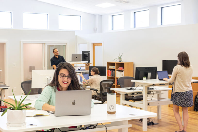 People work inside of the Spire Collective offices in Central Virginia.