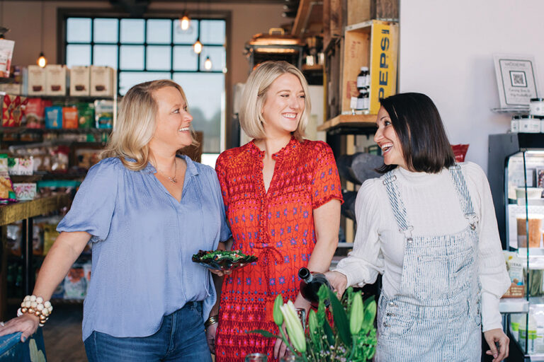 People in the Photo from Left to Right Michelle Rounsaville - Owner/Chef, My Michelle's Ellen Raiford - General Manager/Sous Chef, My Michelle's Rebekah Dean - Front of House/Catering Manager, My Michelle's All are businesses in Oxford, MS.