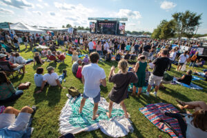Visitors enjoy the music of the Marcus King Band during Pilgrimage Music and Cultural Festival at The Park at Harlinsdale in Franklin, Tennessee. Franklin is part of the Williamson County area.
