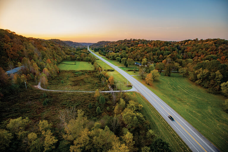 Scenes from the top of the Natchez Trace Parkway Bridge along the Natchez Trace Parkway in Williamson County, Tennessee.