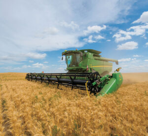Wheat harvest photo for feature about farming in Kearney, NE.