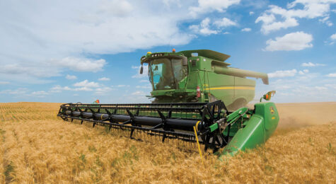 Wheat harvest photo for feature about farming in Kearney, NE.