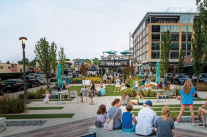 People enjoy an evening on the lawn at McEwen Northside in Franklin. Franklin is located in Williamson County.