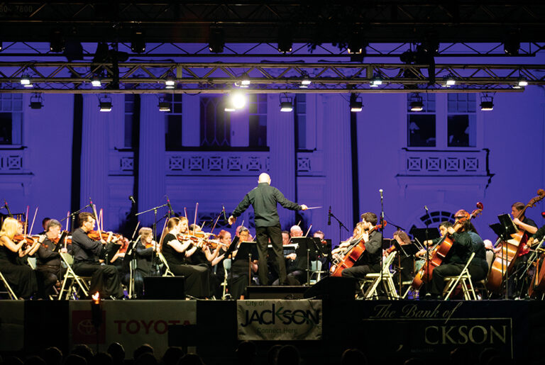 Conductor Peter Shannon leads the Jackson Symphony during the 41st Starlight Symphony at the First Presbyterian Church Jackson, TN.