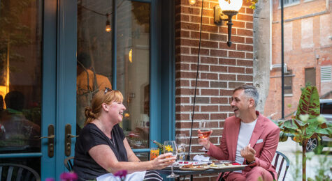 Diners enjoy the Cobble Hill in downtown Cedar Rapids