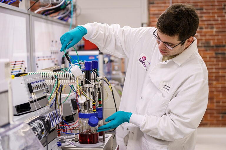 Andrew French, ARMI photo shoot in Manchester, NH. Photo by David Butler II AMRI is a biotechnology company in Manchester, New Hampshire.