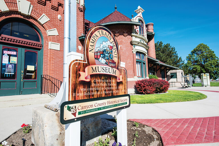Exterior of the Nampa Train Depot Museum in Nampa, Idaho.