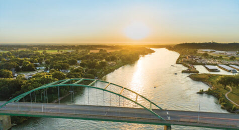 Aerial view of Sioux City, Iowa.