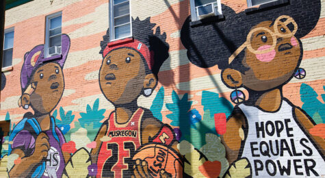 Magnificent murals like this one can be found around the Muskegon Lakeshore.