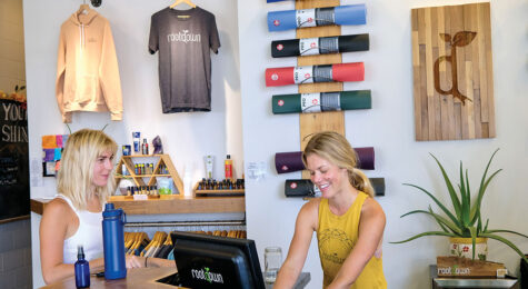 Rootdown in Muskegon’s first heated vinyasa yoga studio with a fresh juice bar.