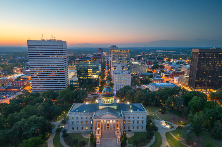 Columbia, SC downtown aerial view