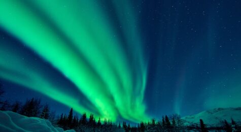 Green Aurora Borealis in Badger, Alaska.