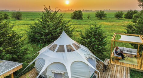 Sunset at Three Pines Farm in Cedar Valley, Iowa