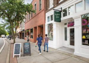 Residents take a stroll in downtown Maryville, TN