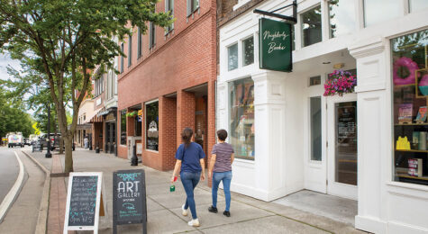 Residents take a stroll in downtown Maryville, TN