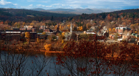 The fall landscape in Brattleboro, Vermont.