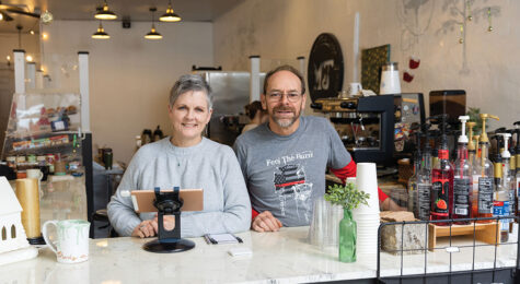 Milltown Java, owned by Sharon and Don Creech (top), is a community gathering place in the Triangle East region of North Carolina.