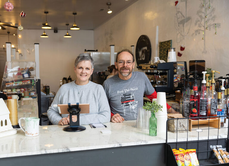 Milltown Java, owned by Sharon and Don Creech (top), is a community gathering place in the Triangle East region of North Carolina.