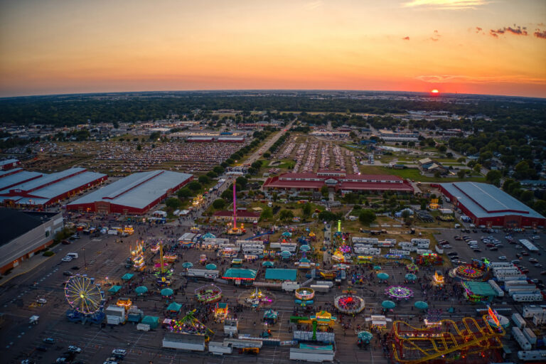 Aerial View of the Nebraska State Fair in Grand Island, Nebraska