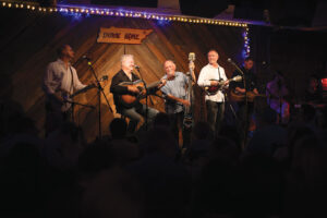 A bluegrass band takes the stage at The Down Home, a live music venue located in downtown Johnson City, TN.
