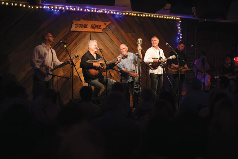 A bluegrass band takes the stage at The Down Home, a live music venue located in downtown Johnson City, TN.